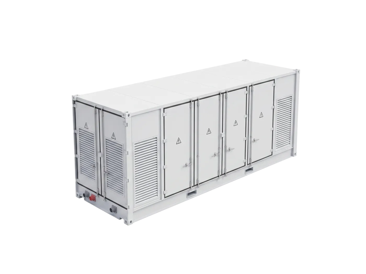 MarkeDroid box connected to a commercial battery container and solar array