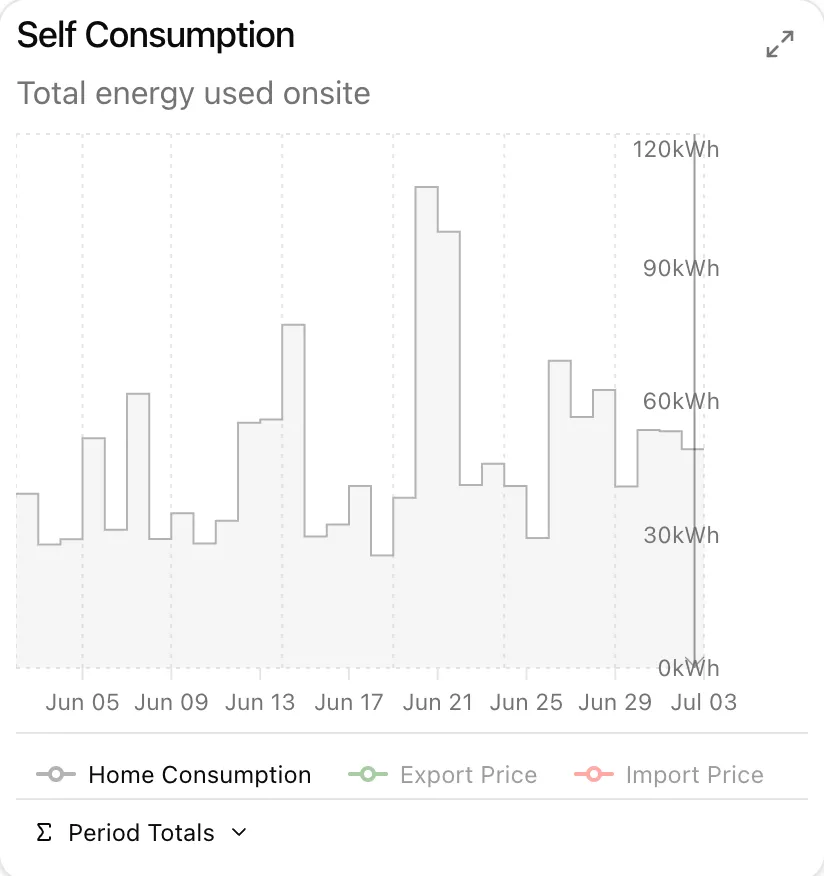 Self consumption screen